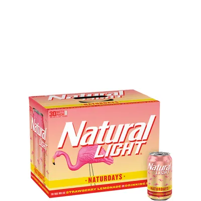 Natural Light Naturdays Strawberry Lemonade Beer 12 Pack 12 oz Cans