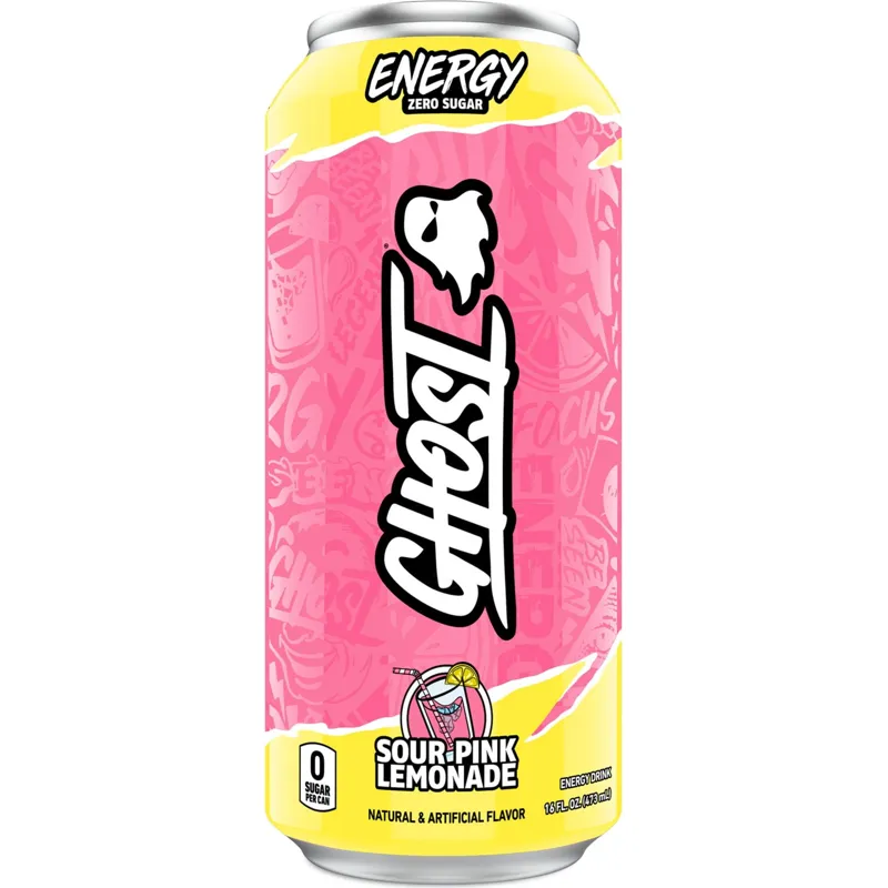 Ghost Zero Sugar Sour Pink Lemonade Energy Drink view 1