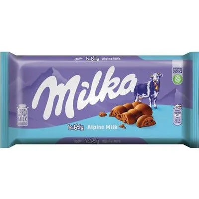 Milka Bubbly Alpine Milk Chocolate Bar 3.17 oz