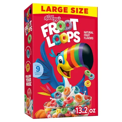 Kellogg's Froot Loops Cereal Large Size 13.2 oz Box
