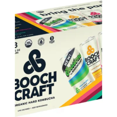 Boochcraft Bring The Part Variety Pack Hard Kombucha 8x 12oz Cans
