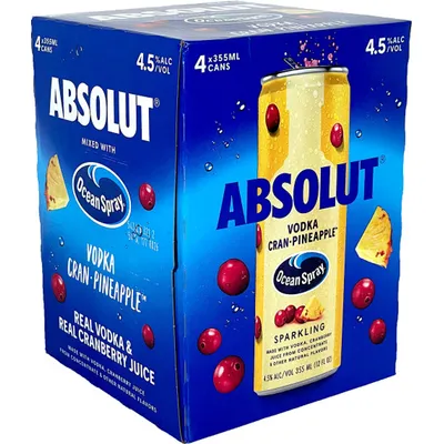 Absolut Vodka Cranberry 12 oz can