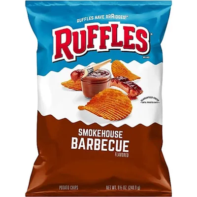 Ruffles Smokehouse BBQ Potato Chips 8 oz Bag