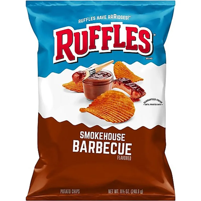 Ruffles Smokehouse BBQ Potato Chips view 1