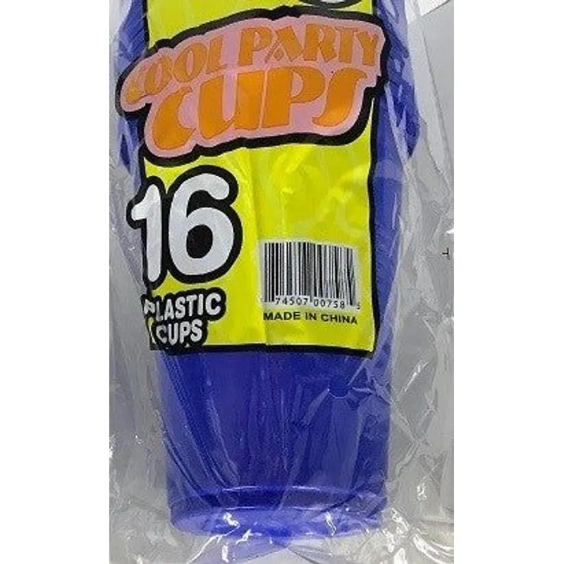 Cool Party Cups Blue Plastic view 1