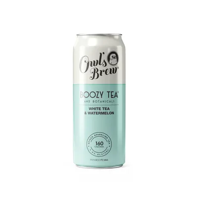 Owl's Brew White Tea & Watermelon Boozy Tea 19.2 oz Can