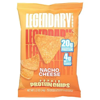 Legendary Foods Popped Protein Chips Nacho Cheese 1.2 oz Bag
