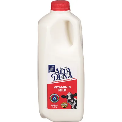 Alta Dena Vitamin D Milk Whole Milk 0.5Gallon Plastic Bottle
