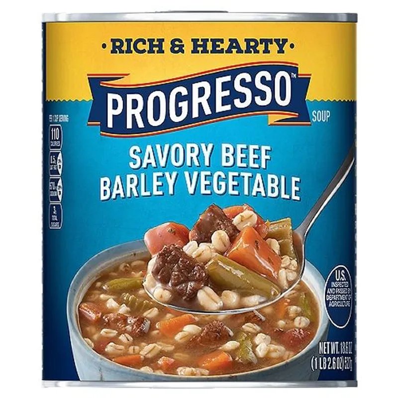 Progresso Rich & Hearty Savory Beef Barley Vegetable Soup view 1