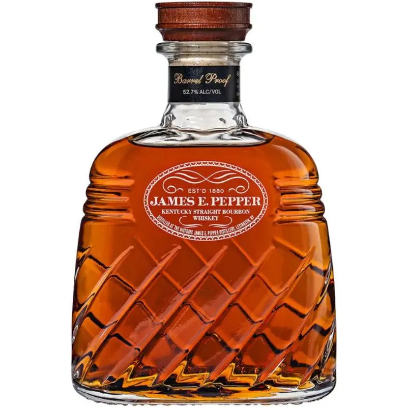 James E. Pepper Decanter Barrel Proof Bourbon Whiskey view 1