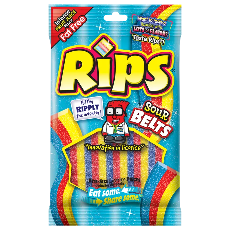Rips Bite Size Licorice Pieces Sour Belts view 1