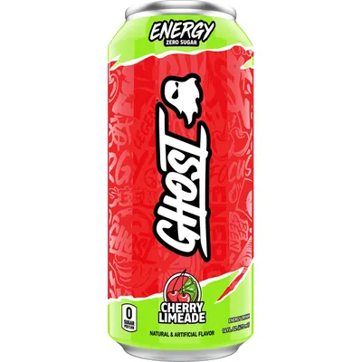 Ghost Energy Drink, Zero Sugar, Cherry Limeade 16oz Can