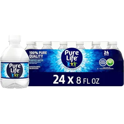 Pure Life Purified Water 24 Pack 8 oz