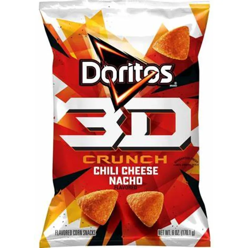 Doritos 3D Crunch Chili Cheese Nacho Flavored Corn Snacks Bag view 1
