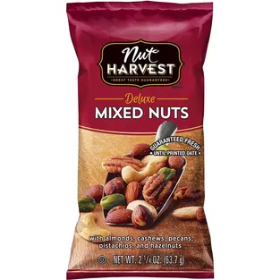 Nut Harvest Mixed Nuts Almonds, Cashews, Pecans, Pistachios, and Hazelnuts Bag
