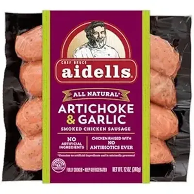 Aidells Artichoke & Garlic Smoked Chicken Sausage 12 oz