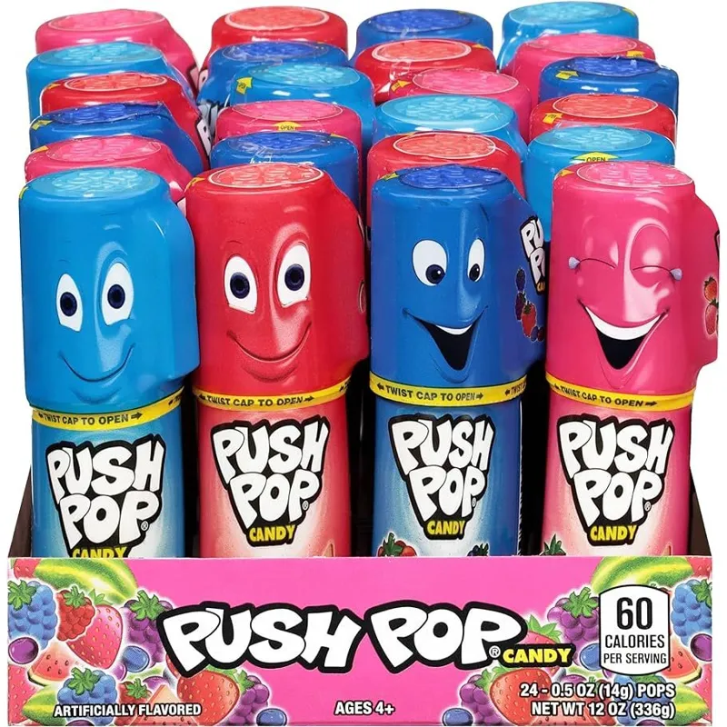 Push Pop Jumbo Individually Wrapped Candy Lollipop Suckers, Assorted Flavors view 1