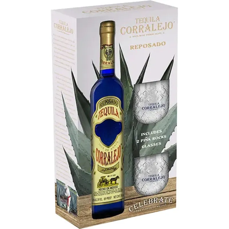 Corralejo Reposado Tequila With Two Glasses Gift view 1