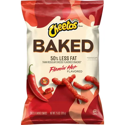 Cheetos Baked Flamin' Hot Cheese Flavored Snacks 2.5 oz Bag