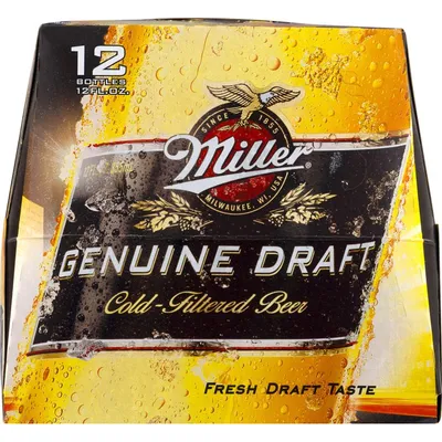 Miller Genuine Draft 12 Pack 12 oz Bottles