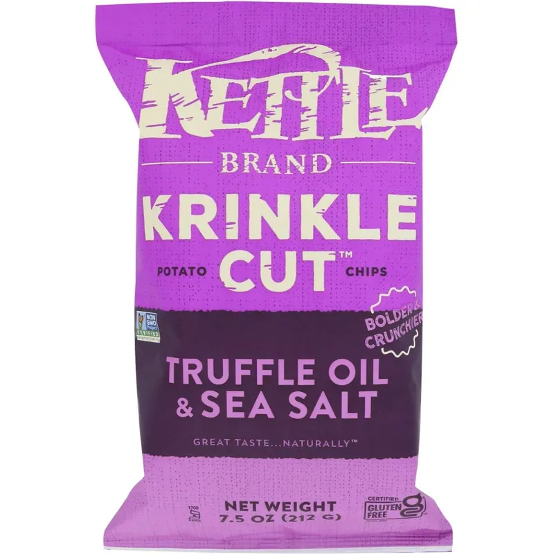 Kettle Brand Krinkle Cut Potato Chips Truffle Oil & Sea Salt view 1
