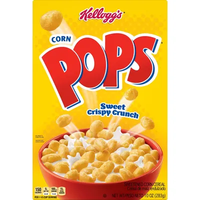 Kelloggs Corn Pops Sweetened Corn Cereal 283g Box