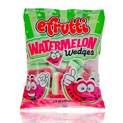 Efrutti Watermelon Wedges Gummi Candy 3.5 oz Bag