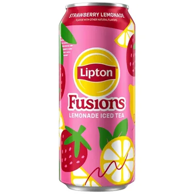 Lipton Fusions Strawberry Lemonade Iced Tea 16 oz Can