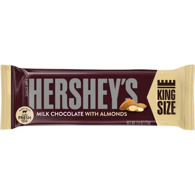 Hershey's Milk Chocolate With Almonds King Size Candy Bar 2.6 oz
