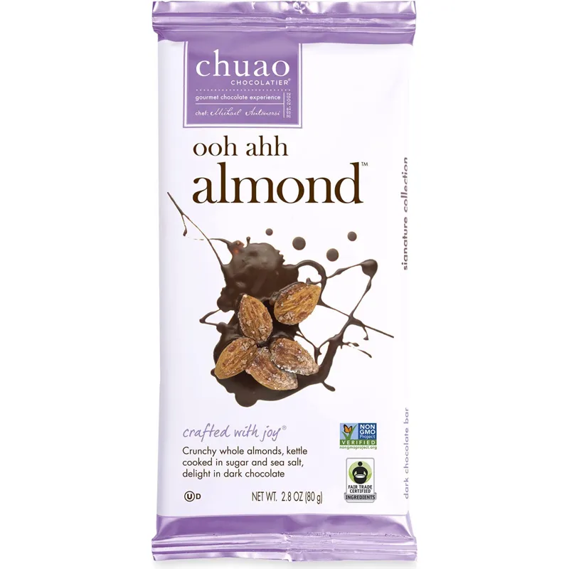 Chuao Chocolatier Dark Chocolate Ooh Ahh Almond Bar view 1