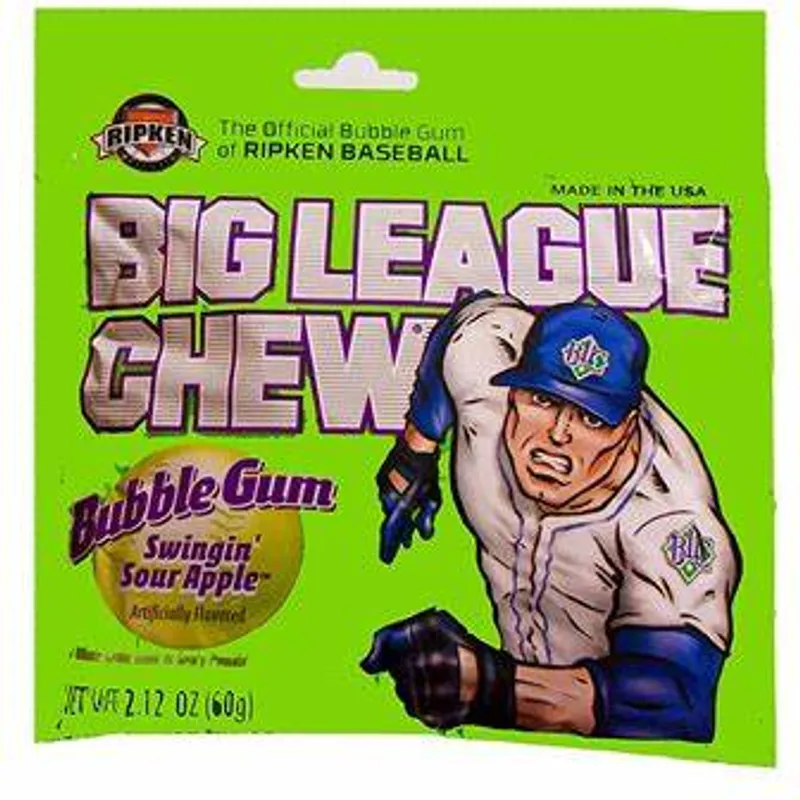Big League Chew Sour Apple Bubble Gum view 1