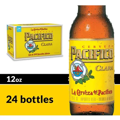 Pacifico Clara Mexican Lager Beer 24x 12oz Bottles
