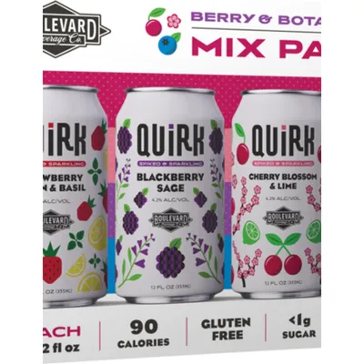 Quirk Hard Seltzer Berry & Botanical Mix Pack 12x 12oz Cans