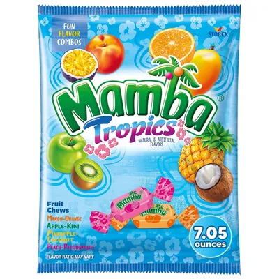 Mamba Tropics Fruit Chews 7.05 oz Bag