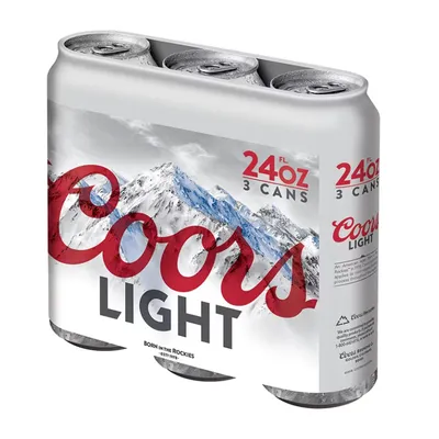 Coors Light 3 Pack 24 oz Cans