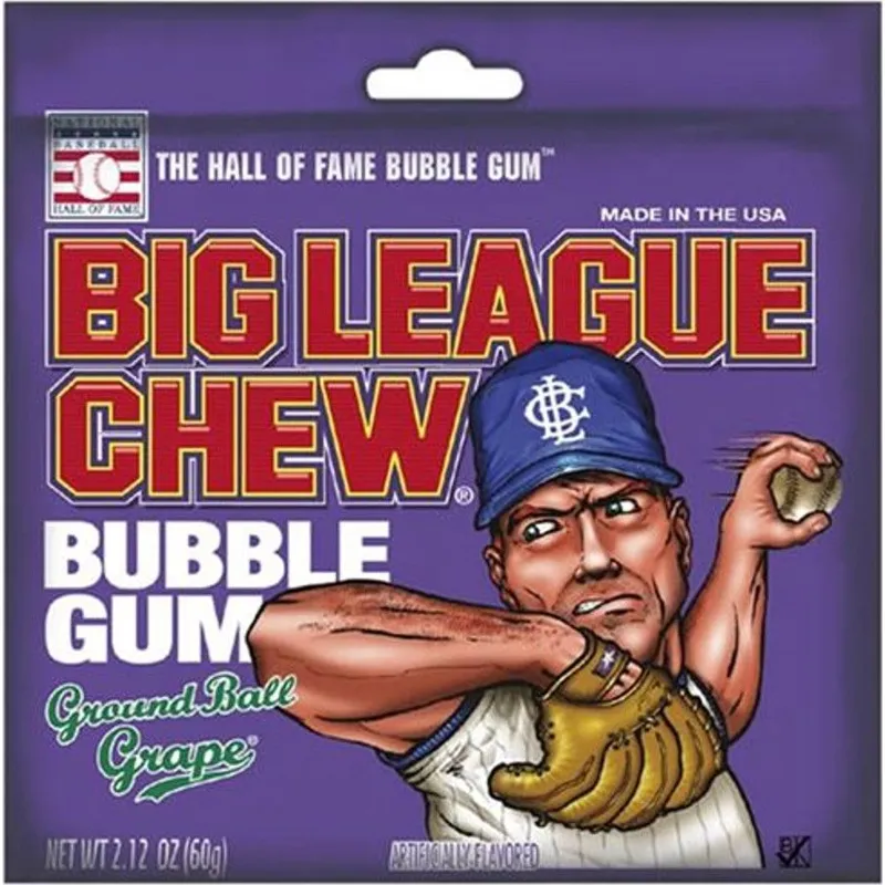 Big League Chew Ground Ball Grape Bubble Gum Bag view 1