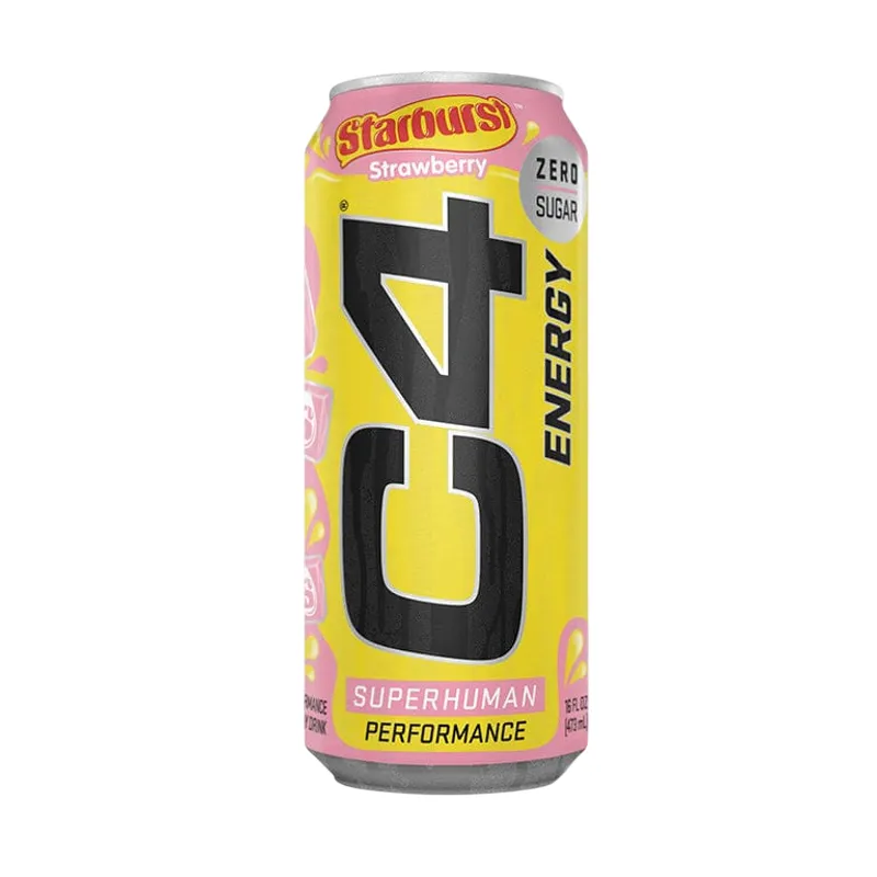 C4 Starburst Strawberry Energy Drink view 1