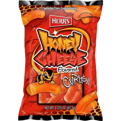 Herr's Honey Cheese Flavored Curls 2.58 oz Bag