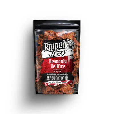 Ripped Jerky Heavenly Hellfire Sweet & Spicy 2.5 oz Bag