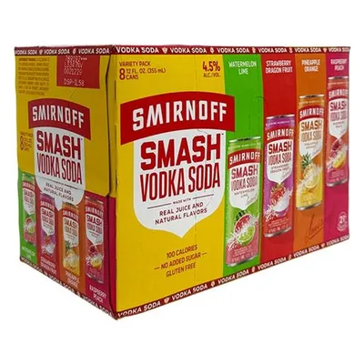 Smirnoff Smash Vodka Soda Variety Pack 8 Pack 12 oz Cans