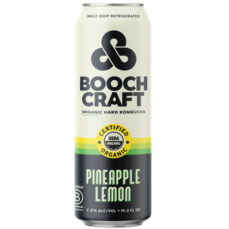 Boochcraft Pineapple Lemon Organic Hard Kombucha view 1