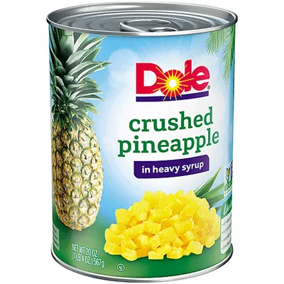 Dole Crushed Pineapple in Heavy Syrup 20 oz