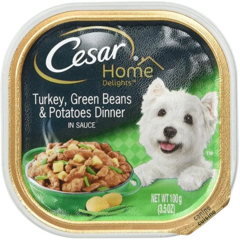 Cesar Home Delights Turkey, Green Beans & Potatoes Dinner in Sauce view 1