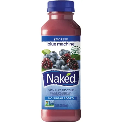 Naked Blue Machine 100% Juice Smoothie Blend of Four Juices 15.2 oz Bottle