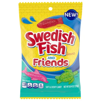 Swedish Fish Friends Gummy Candy 8.04 oz bag