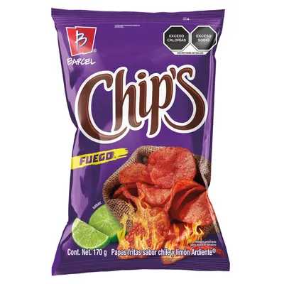 Barcel Fuego Hot Chili Pepper & Lime Potato Chips 170 g Bag
