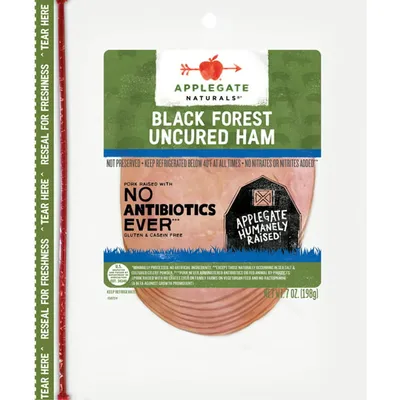 Applegate Ham Sliced Black Forest uncured 7oz