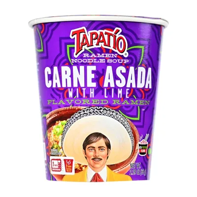Tapatio Ramen Noodle Soup Spicy Carne Asada with Lime Flavor 2.29 oz Cup