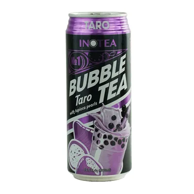 INOTEA Taro Bubble Tea with Tapioca Pearls 16.6 oz Can