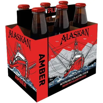 Alaskan Amber Alt Style Beer 6 Pack 12 oz Bottles